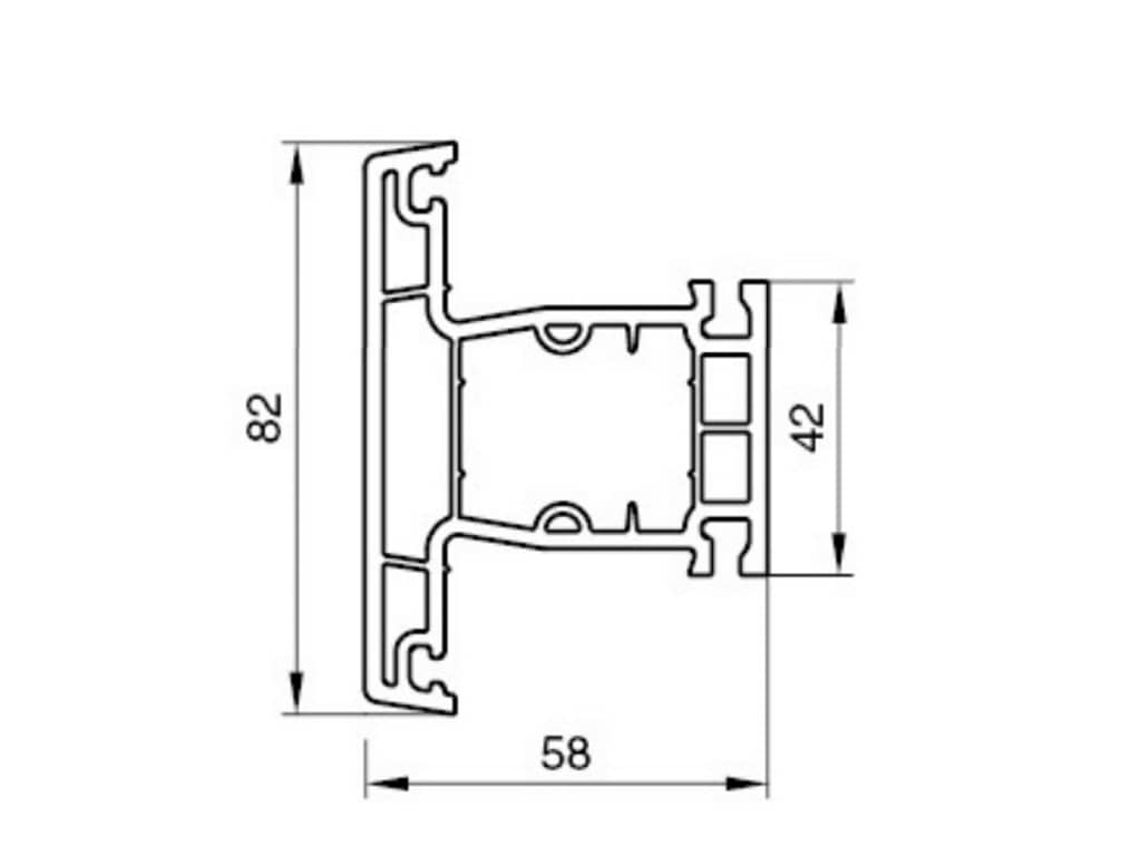 фото товара PW XS-358.03 Импост 82 мм (Темный дуб, Внутренняя)