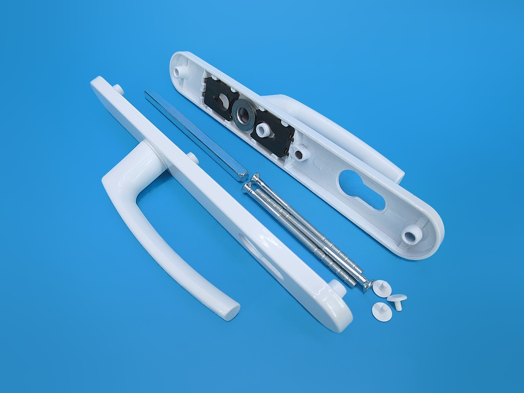 фото товара Нажимной гарнитур 35/92, белый с возвратной ручкой Mesut (3 винта)