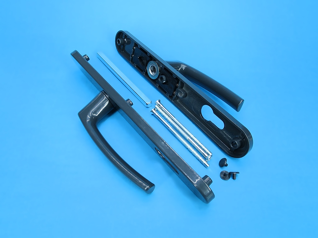 фото товара Нажимной гарнитур 35/92, антрацит с возвратной ручкой Mesut (3 винта)