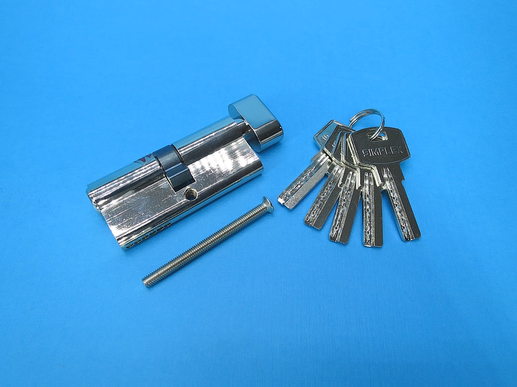 фото товара Цилиндр дверной 70мм (35*35) ключ/вертушка Simplex, 5 перфо ключей